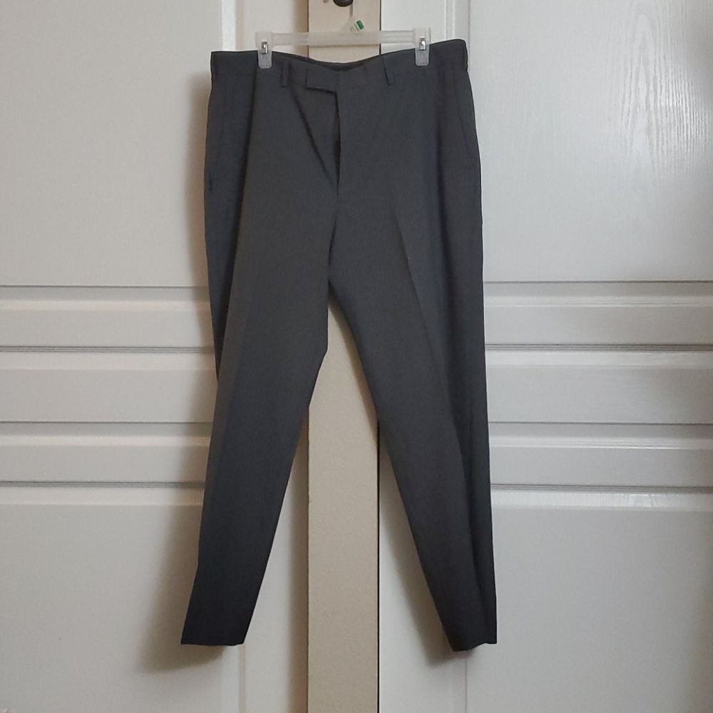 Gray pinstripe dress pants